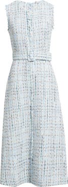 Anne Klein Center Seam Tweed Midi Dress