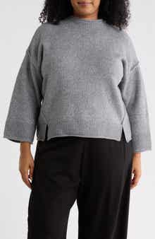 Exposed Seam Mock Neck Sweater