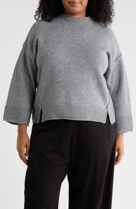 Exposed Seam Mock Neck Sweater