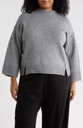 MAX STUDIO Exposed Seam Mock Neck Sweater