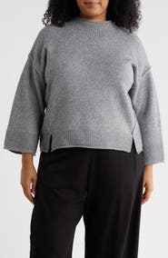 MAX STUDIO Exposed Seam Mock Neck Sweater