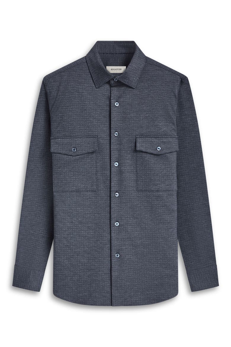 Check Knit Shirt Jacket, Alternate, color, NAVY