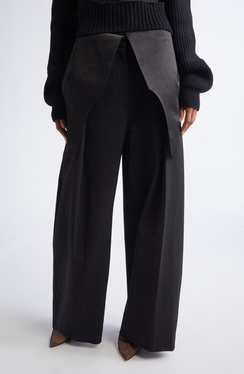 Jean Paul Gaultier Bodysuit Detail Tailored Wide Leg Pants in Black  product