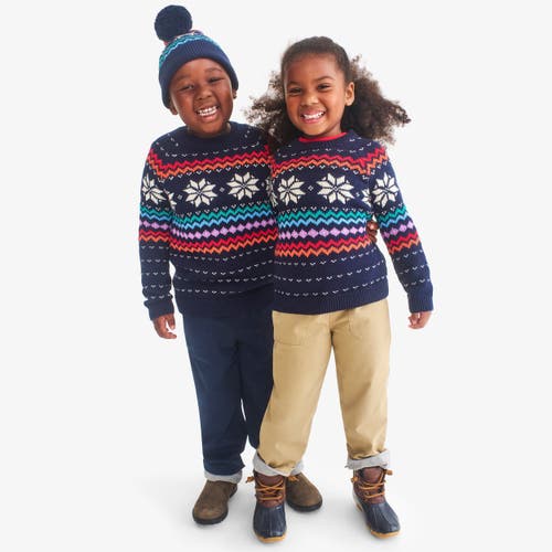 Primary Kids Fair Isle Sweater In Blue