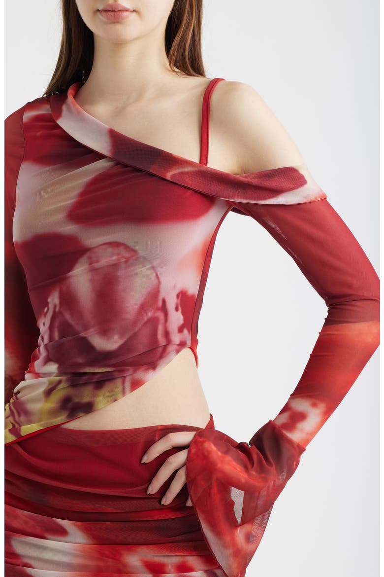 Susurro Print Off the Shoulder Top, Alternate, color, BLUSH