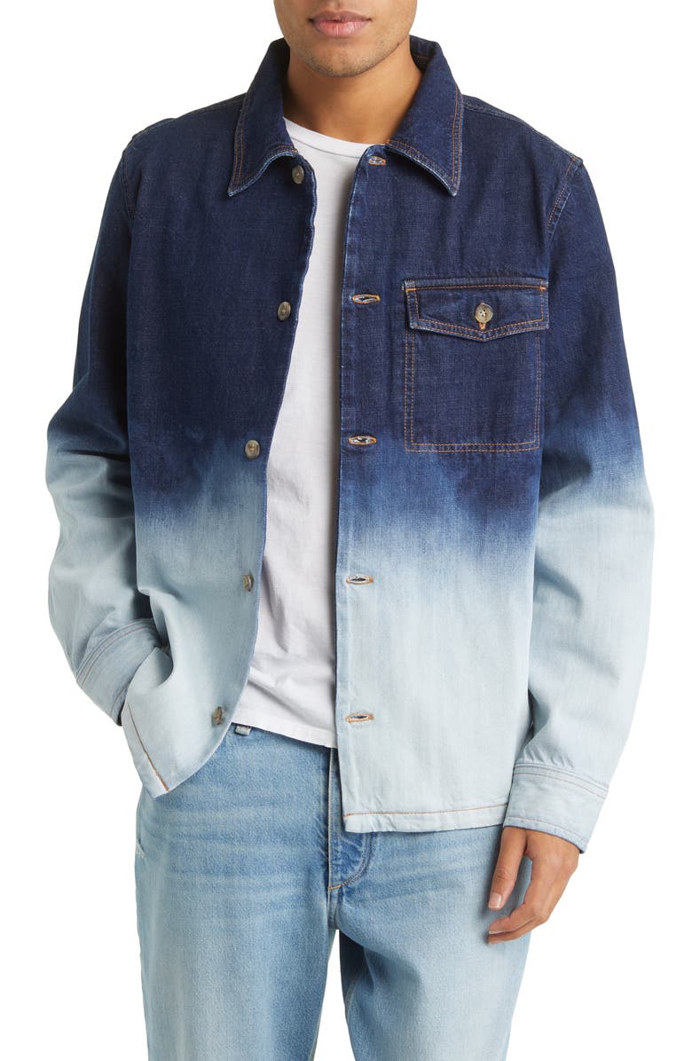 A.P.C. Veste Pierre Bleached Denim Button-Up Shirt, Main, color,