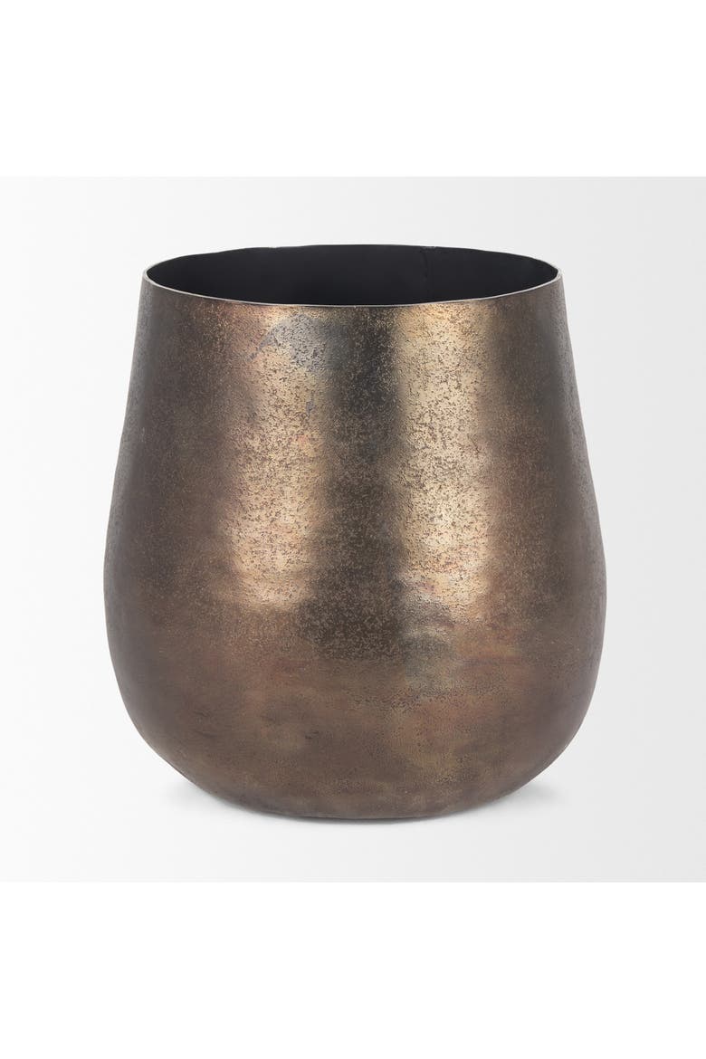 Quade Large Textured  Metal Vase, Alternate, color, Gold