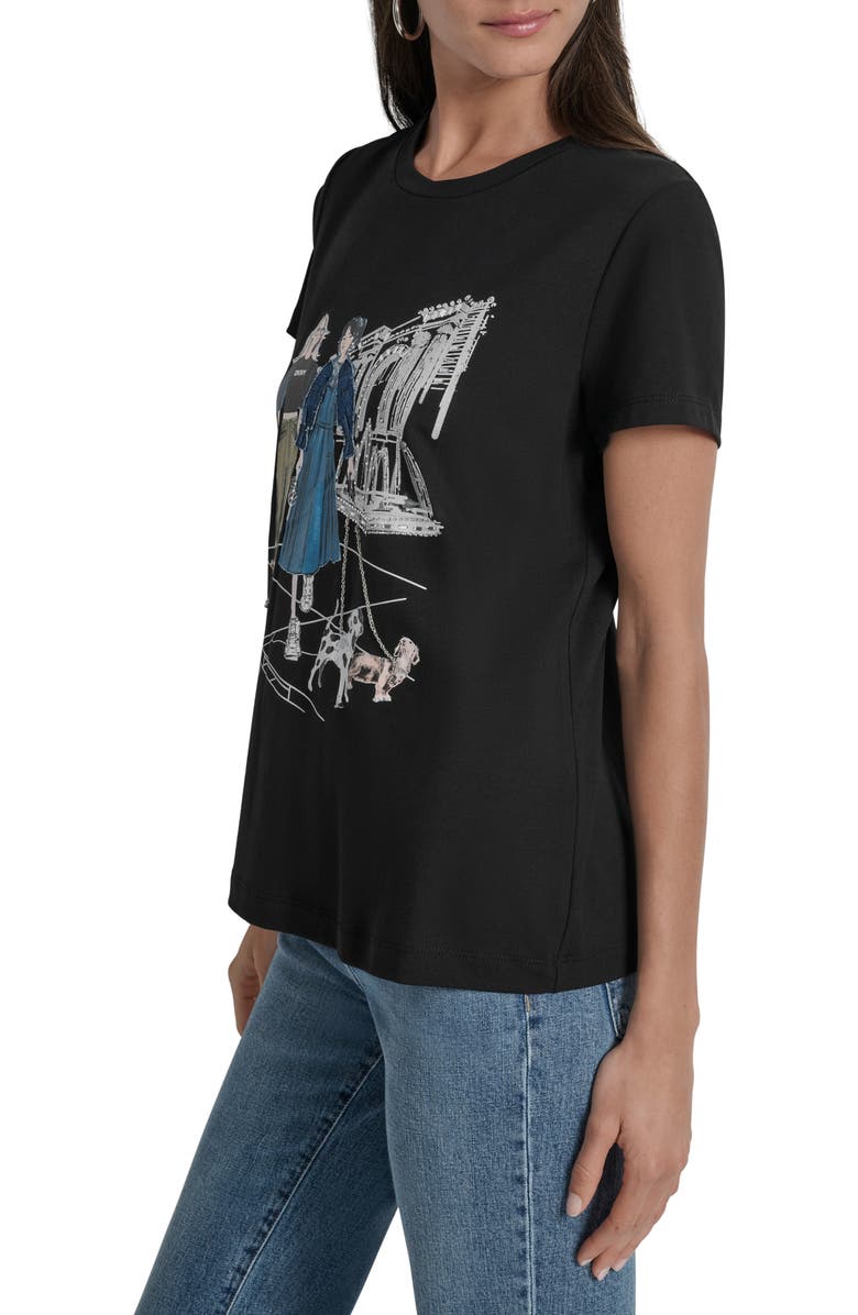 DKNY Met Museum Conversational Graphic T-Shirt, Alternate, color, Black