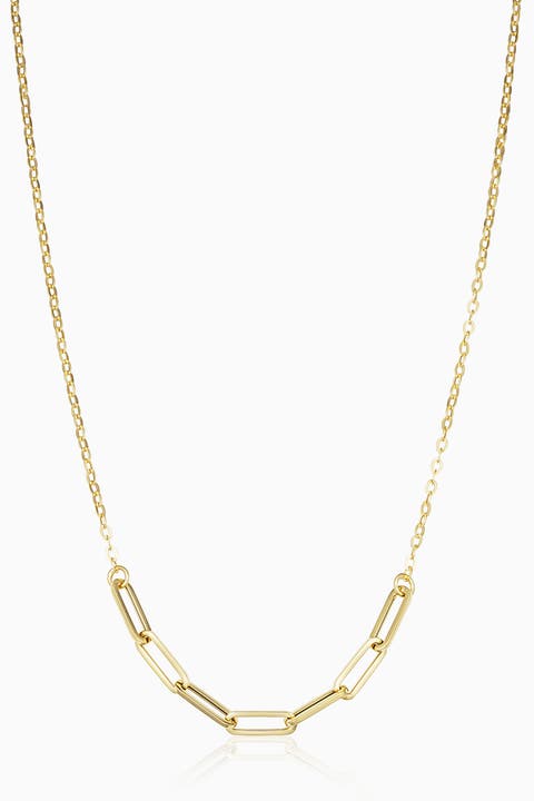14K Yellow Gold Venice Center Cut Necklace