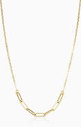 Oradina 14K Yellow Gold Venice Center Cut Necklace