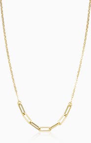 Oradina 14K Yellow Gold Venice Center Cut Necklace