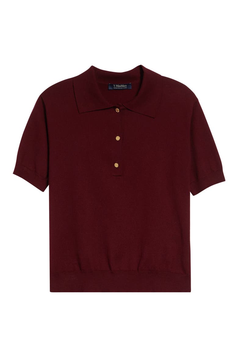 Pomposa Cotton, Silk & Cashmere Polo Sweater, Alternate, color, RED