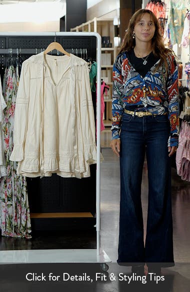 5 O'Clock Tea Time Long Sleeve Cotton Babydoll Minidress