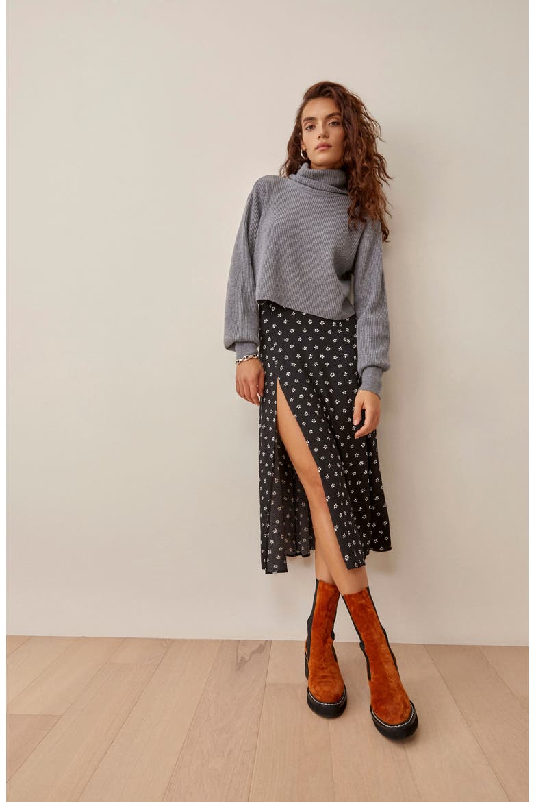 Zoe Side Slit Midi Skirt, Alternate, color, ELIZA