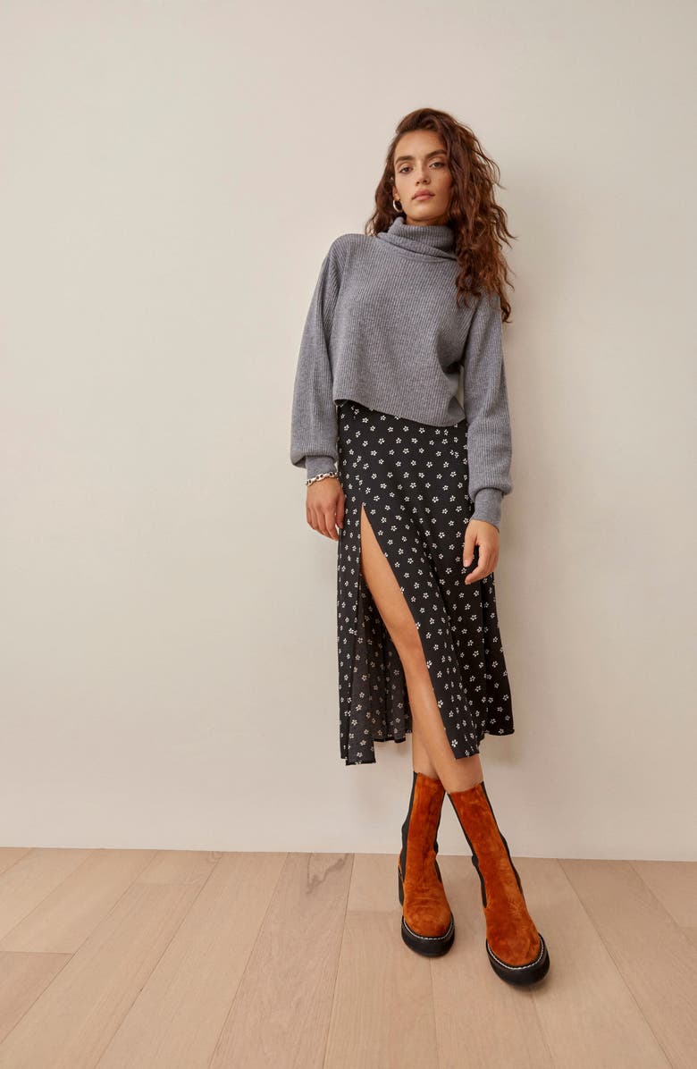 Reformation Zoe Side Slit Midi Skirt, Alternate, color, 