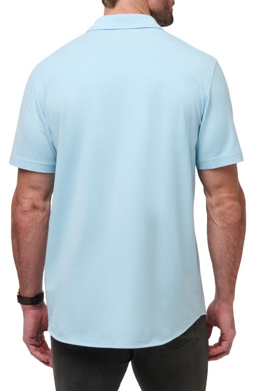 Travismathew Sands Of Time Short Sleeve Stretch Button-up Shirt In Dream Blue