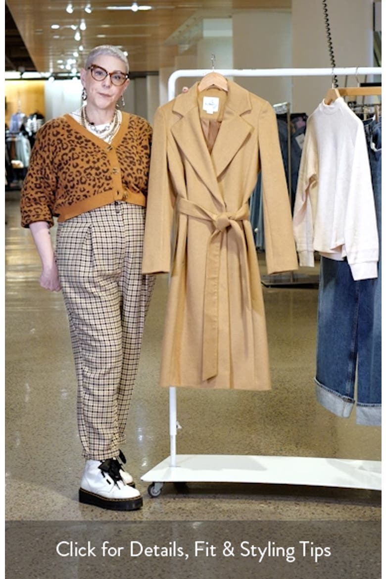 Tie Belt Wool Blend Wrap Coat video