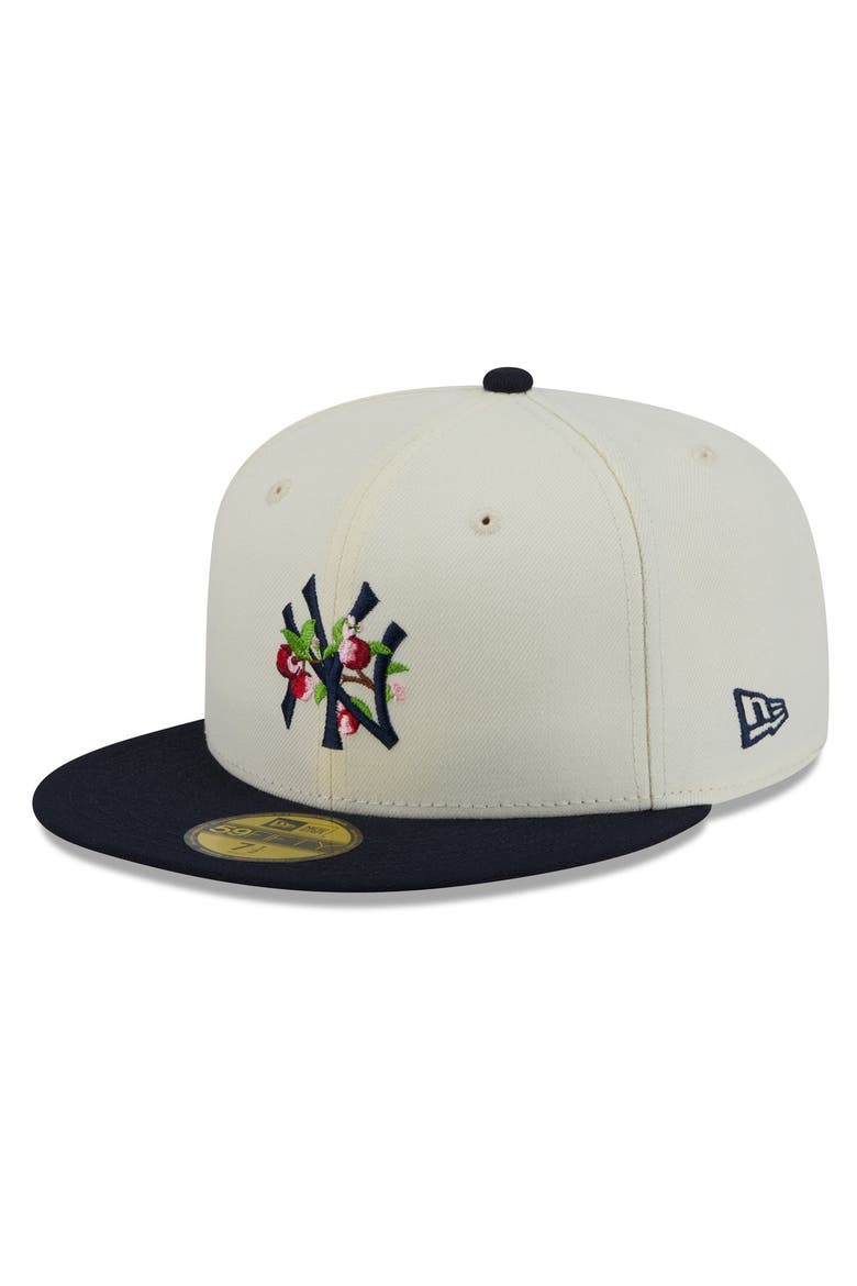 Men's New Era White/Navy New York Yankees Blossom 59FIFTY Fitted Hat, Alternate, color, White
