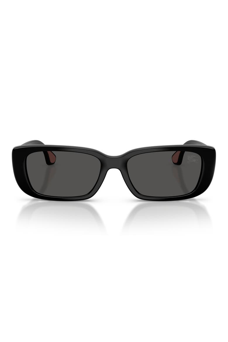 Kids' 50mm Rectangular Sunglasses, Main, color, BLACK / DARK GREY