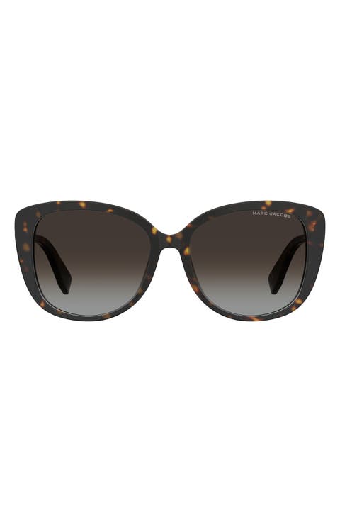57mm Gradient Cat Eye Sunglasses