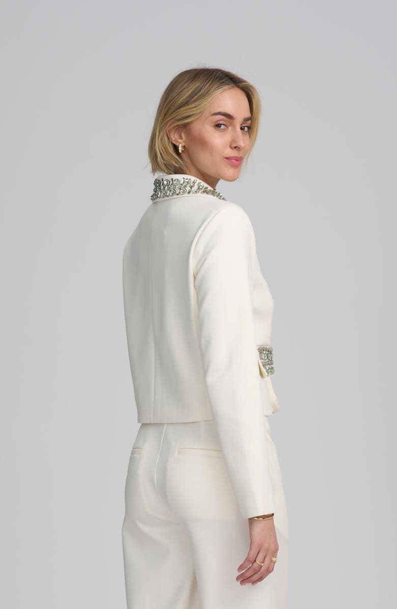 ELLE Collection Embellished Boxy Jacket, Alternate, color, Ivory