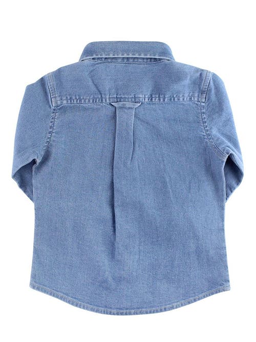 Rufflebutts Boys Long Sleeve Button Down Shirt In Blue