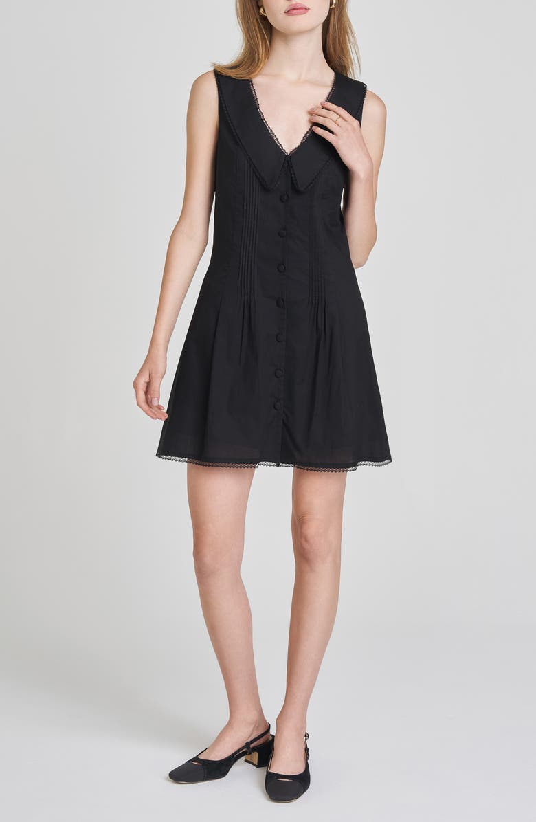 WAYF Poppy Cotton Minidress, Main, color, Black