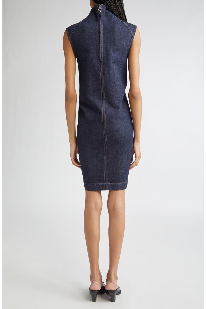 Cerea Full Zip Ruched Denim Dress, Alternate, color, MIDNIGHT BLUE