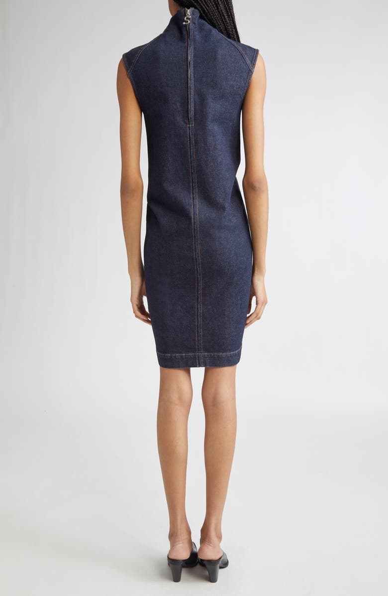 SPORTMAX Cerea Full Zip Ruched Denim Dress, Alternate, color, Midnight Blue