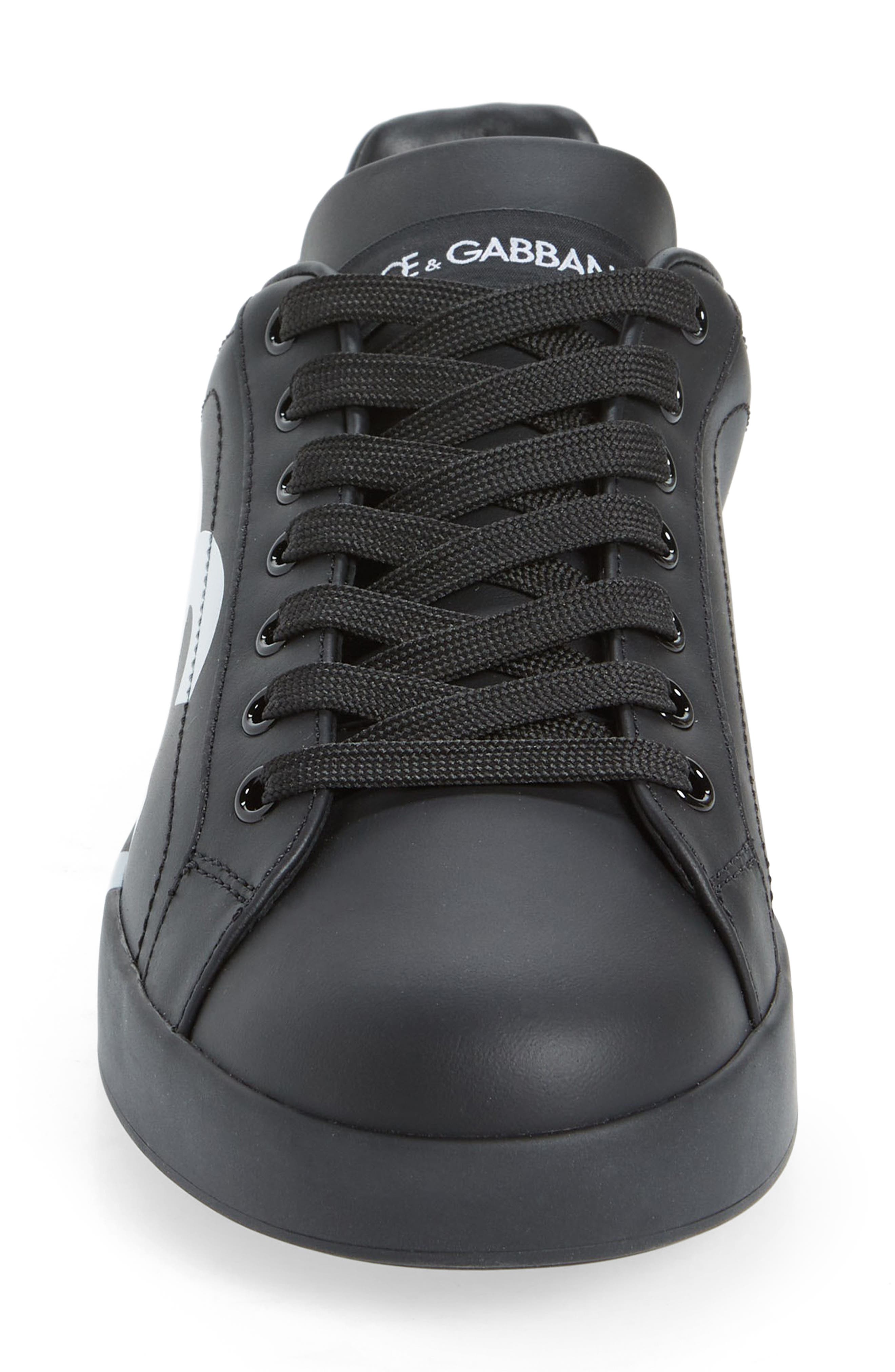 Dolce&Gabbana Portofino Sneaker, Alternate, color, Black/ Black