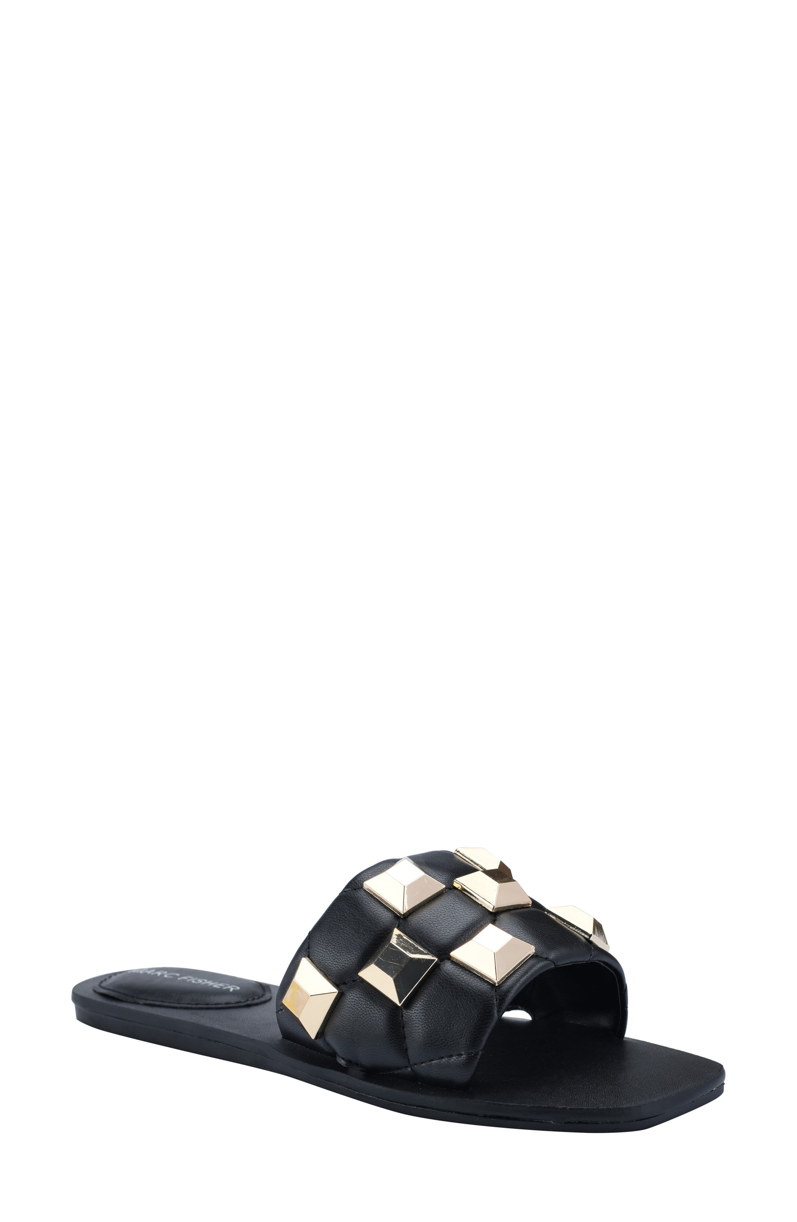 Marc Fisher Bamer Studded Slide Sandal, Main, color, 