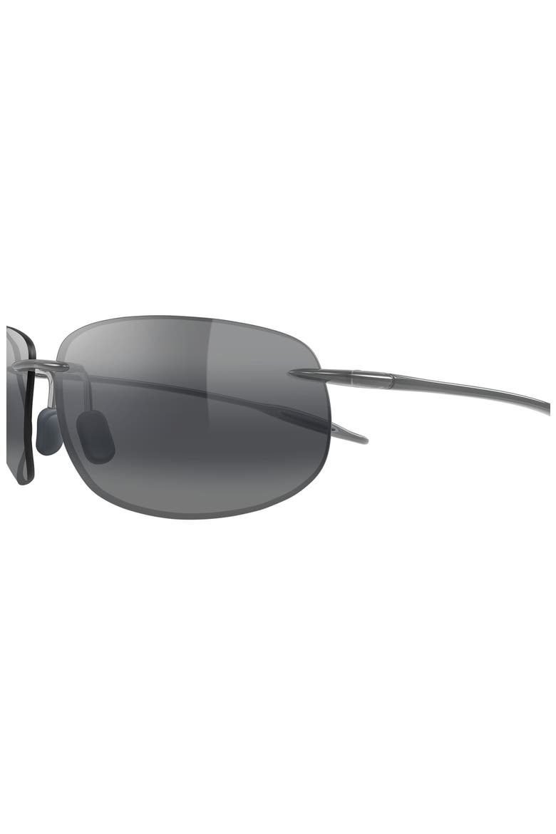 64mm Oversize PolarizedPlus2® Rectangular Sunglasses, Alternate, color, GREY