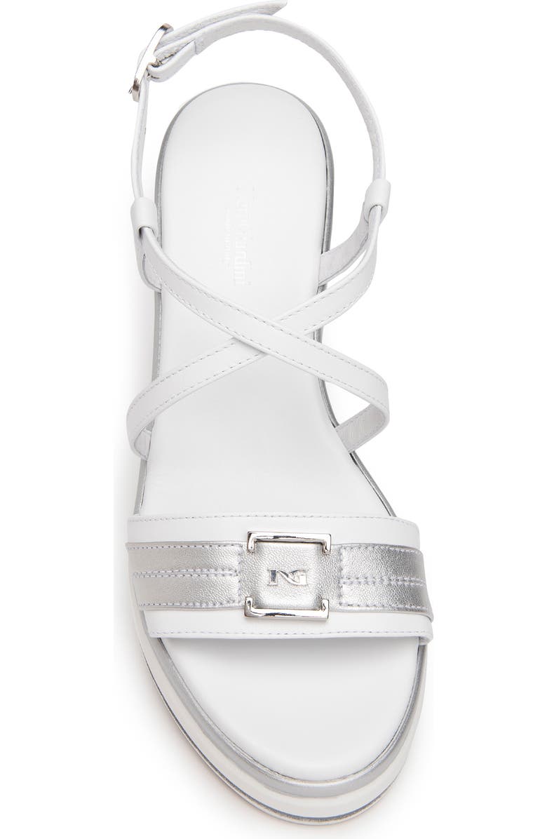 NeroGiardini Logo Plate Platform Wedge Sandal, Alternate, color,