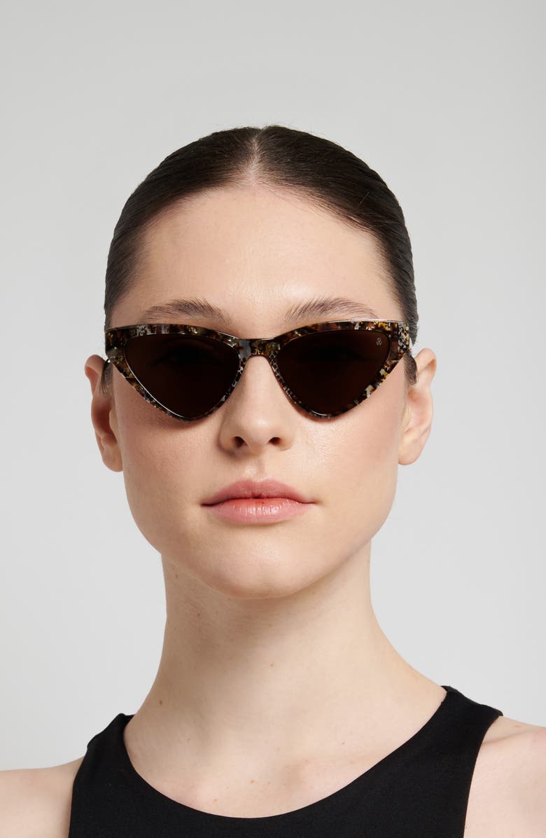 Stuart Weitzman 55mm Cat Eye Sunglasses, Alternate, color, Pattern Havana/ Brown