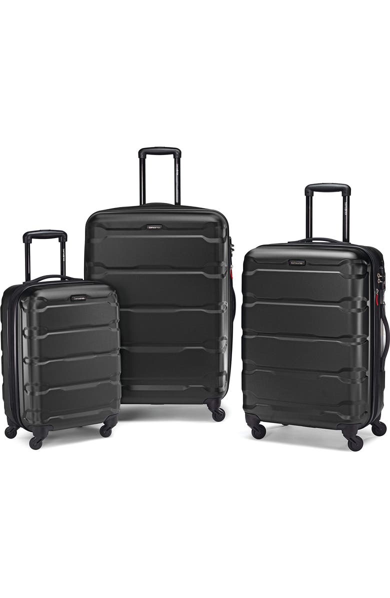 Samsonite Omni PC 3-Piece Set (20/24/28) Hardside Expandable Luggage with Spinner Wheels, Main, color, Black