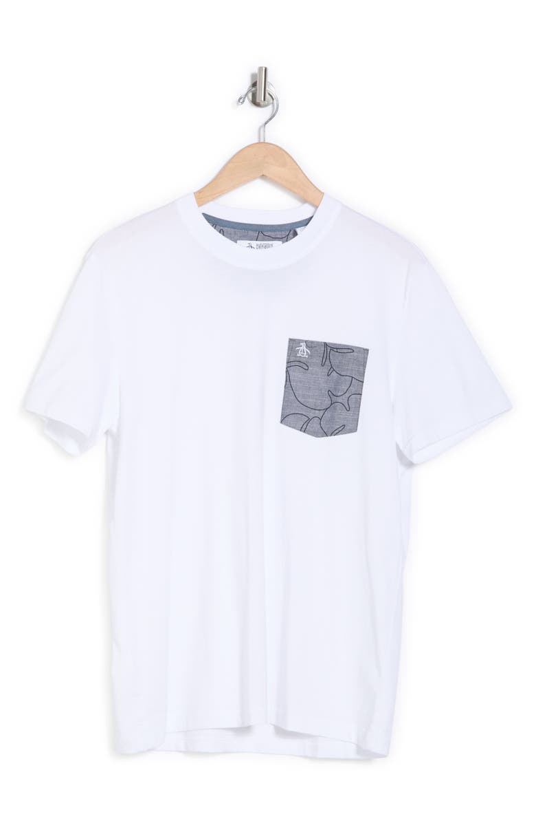 Original Penguin Palm Pocket Cotton Jersey T-Shirt, Alternate, color, Bright White