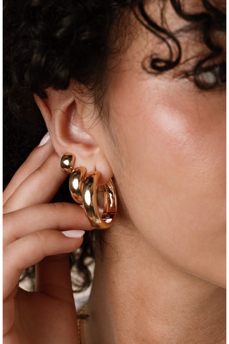Sol Hoop Earrings, Alternate, color, RHODIUM PLATED