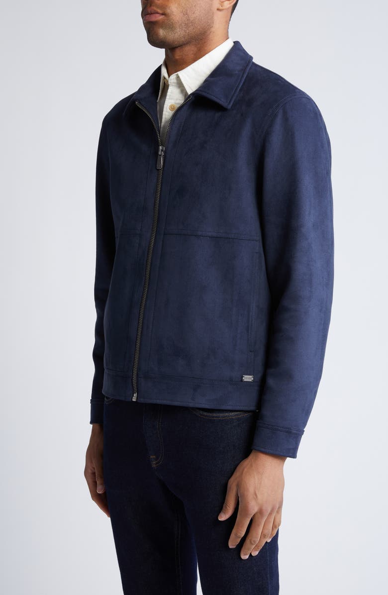 Hart Schaffner Marx Westwood Water Resistant Faux Suede Jacket, Alternate, color, Navy