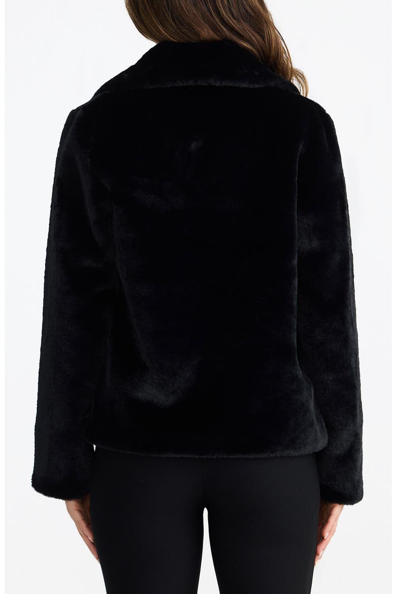 Steinway Faux Fur Jacket, Alternate, color, BLACK
