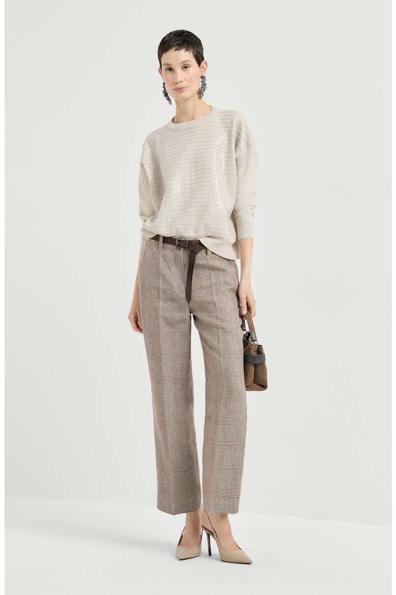 Dazzling Embroidery sweater, Alternate, color, Beige