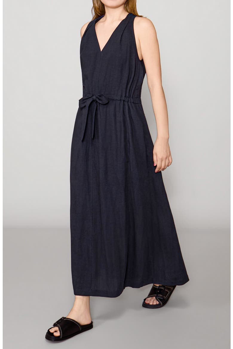 Racerback Halter Maxi Dress, Alternate, color, DARK NAVY