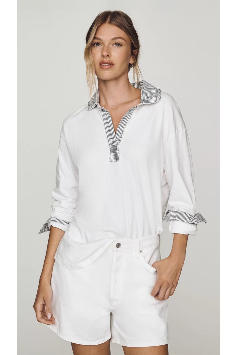 Lido Long Sleeve Polo, Main, color, White / Stripe