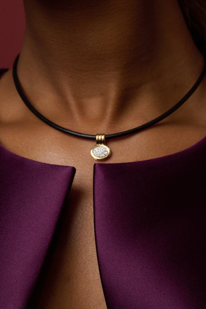 Pavé Diamond Mini Scuba Choker, Alternate, color, Yellow Gold
