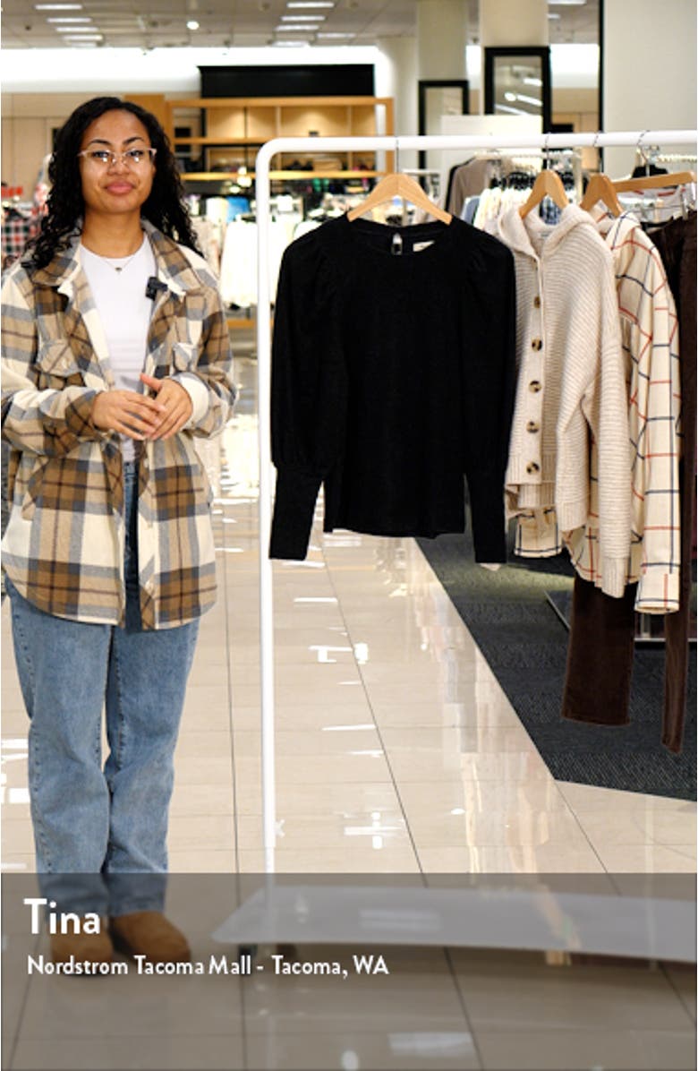 Puff Sleeve Brushed Jersey Top, sales video thumbnail