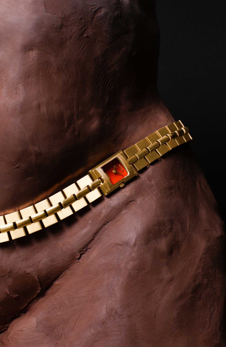 BREDA Relic Square Bracelet Watch, 16mm, Alternate, color, Gold