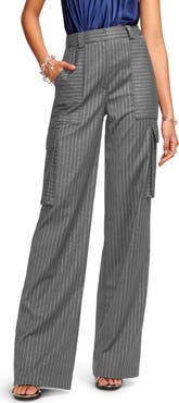 Ramy Brook Noa Metallic Pinstripe Cargo Pants
