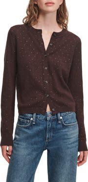 rag & bone Archie Embellished Cotton & Cashmere Cardigan