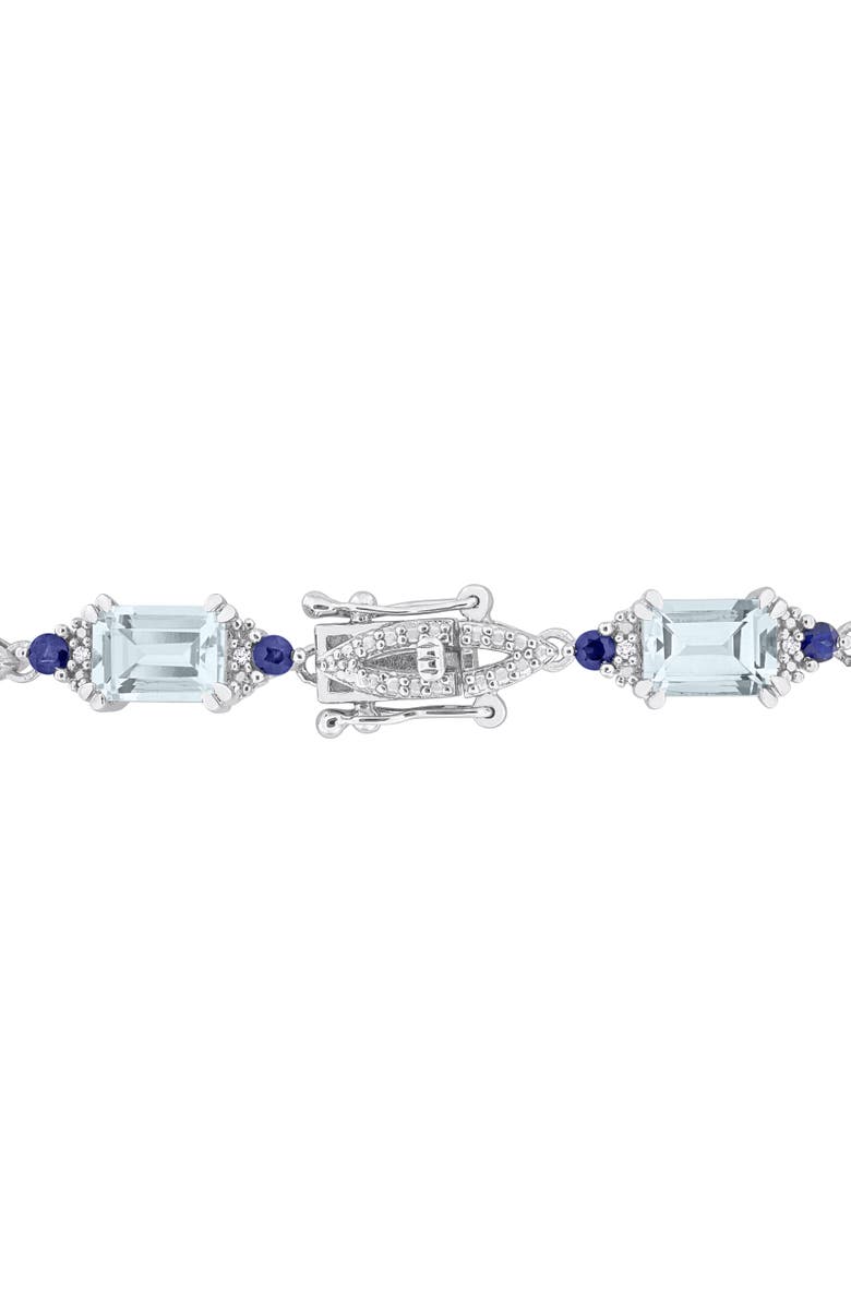 Julianna B. Aquamarine Sapphire & Diamond Vintage Bracelet, Alternate, color,