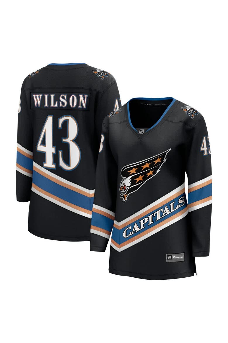 Women's Fanatics Tom Wilson Black Washington Capitals Alternate 50th Anniversary Premier Breakaway Player Jersey, Alternate, color, Black
