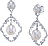 The Pearl Source White Freshwater Pearl Elite Earrings